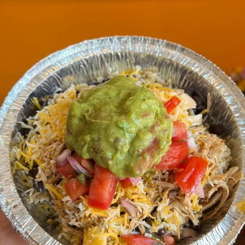 Chick-a-Bowl with guacamole and pico de gallo